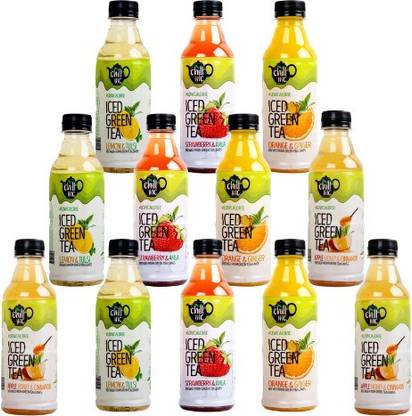 Chill inc Ready to Drink- Iced Green Tea with 4 Flavours Strawberry Iced Tea Plastic Bottle