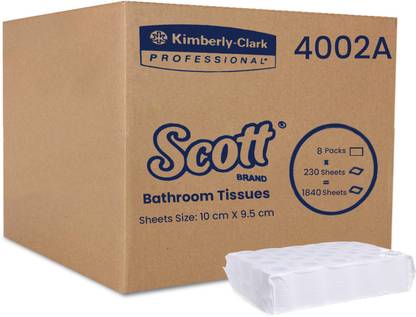 Scott 4002A 2Ply 230 Pulls 20 Rolls from Kimberly Clark Toilet Paper Roll