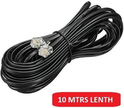 TEQGO 10 METERS Landline Telephone Cable with BOTH END RJ11 Plug Wire Connector