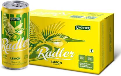 Kingfisher Radler Non Alcoholic Malt Drink - Lemon, 24 x 300 ml Can