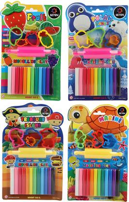 Se7en FRUIT, POLAR LANDS, TREASURE ISLAND, MARINE PLAY Dough Set Modeling Clay Art Clay