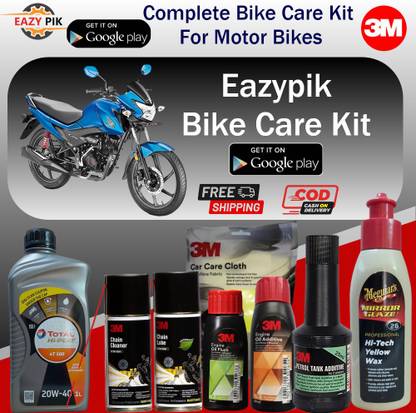 3M Complete Bike Care Kit With Top Engine Oil Combo