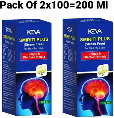 KEVA Smiriti Plus For Healthy Brain (Stress Free) [2x100ml=200 ml] ( Pack Of -2)