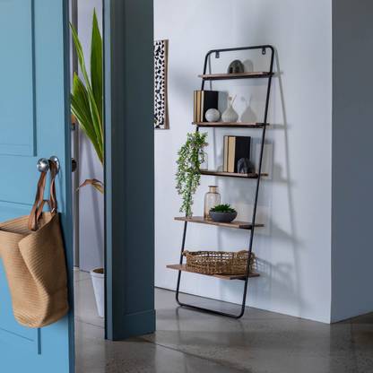 Orange Tree Jasper Ladder Bookshelf Metal Open Book Shelf