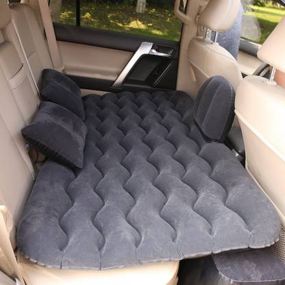 Hacer Multifunctional Inflatable Car Bed Mattress Universal Car Back Seat Travel(Grey) Air Inflation with Two Air Pillows, Car Air Pump & Repair Kit Car Inflatable Bed