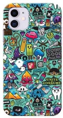 Thermobeans Back Cover for Doodle (Green) Printed Hard Back Case For IPhone 12 Mini
