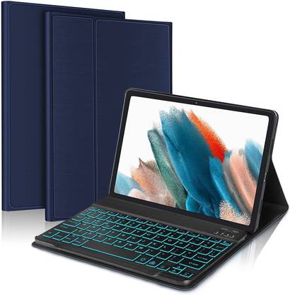 Proelite Keyboard case Magnetic Detachable Wireless Bluetooth Built-in 7-Colors Backlit Bluetooth Standard Tablet Keyboard Compatible with Desktop, Laptop, Mac White Printed