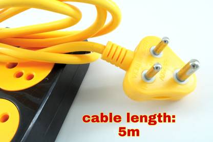 Charvika JUNCTION BOX 5Meter WIRE 4+4 POWER STRIP 10 A Five Pin Socket
