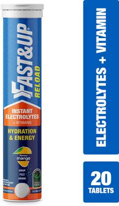 FAST&UP Reload Hydration & Energy Drink With Electrolytes - Effervescent Tablets - Mango Hydration Drink