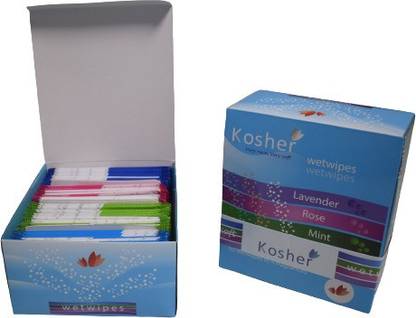 kosher Wet Wipes Box - 60 Wipes Each - Pack of 2 - Individually Packed