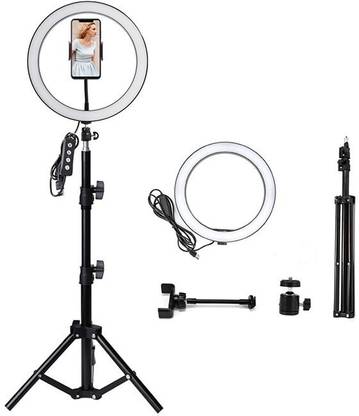 Webilla Selfie Ring Light with Stand & Phone Holder 3 Modes & 10 Brightness LED Ring Light for YouTube Video/Live Stream/Makeup/Photography Compatible with iOS/Android Ring Flash