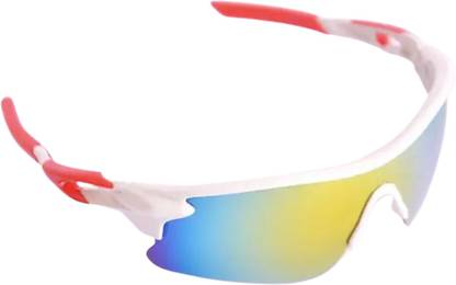 Cubana Club White Red Sports Googles Mirrored UV Protection For Men Cricket Goggles Cricket Goggles