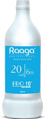 RAAGA PROFESSIONAL Pro 10 Express 6% Cream Developer, 20 Vol, 500 ml