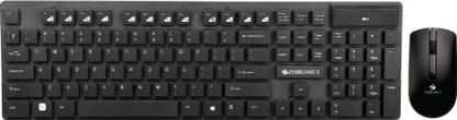 ZEBRONICS Zeb-Companion 102 Keyboard & Mouse Combo, Rupee Key, 1200 DPI Wireless Standard Laptop Keyboard Compatible with Desktop, Laptop, Mac