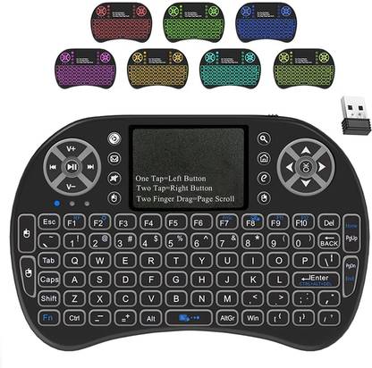 coolcold Backlit Mini Keyboard Touchpad Mouse, Mini Wireless Keyboard with Touchpad Wireless Handheld Gaming Keyboard Compatible with Desktop, Laptop, Mac