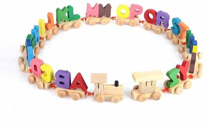 KAARPAAGAA INC Wooden Alphabet Train A-Z ,Multicolor