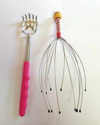 PALIWALCREATIO Head Scalp Massager With Telescopi Itching Stick (COMOBO)(MULTICOLOR) Head Scalp Massager With Telescopi Itching Stick (COMOBO)(MULTICOLOR) Massager