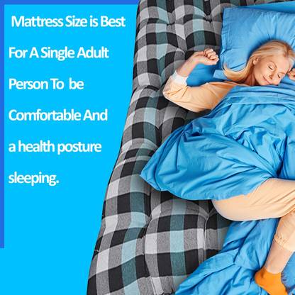 MK Enterprises Cotton Single 4X6 Talai Foldable Gadda, Light Weight Mattress Soft Medium 2 inch