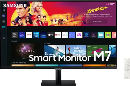 Samsung M7 81.28 cm (32 inch) 4K Ultra HD VA Panel with USB Type-C Port, Multiple Voice Assistants, embedded TV Apps, PC-less productivity with Samsung DeX, Office 365 and IoT Hub, Built-in Speakers, Ultrawide Game View Smart Monitor (LS32BM700UWXXL)