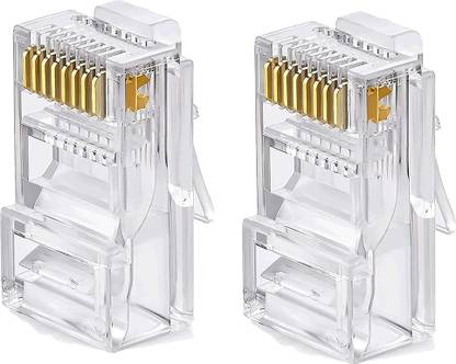D25 (Pack Of 100) Cat6 RJ45 Ends Ethernet Cable Crimp Connectors UTP Network Plug Network Interface Card