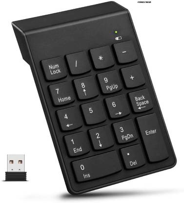 coolcold Portable Keyboard for Laptop Desktop PC Computer Tablet (Black) Wireless Number Pad