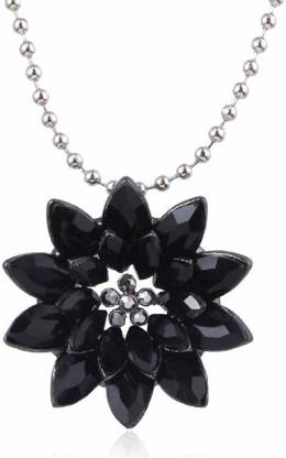 RVM Jewels Spiderman Black Dahlia Flower Pendant Necklace Fashion Jewellery Girls & Women Alloy