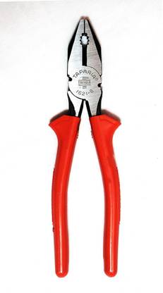TAPARIA 1621-8 Steel (210mm) Combination Plier with Joint Cutter (Red and Black) Lineman Plier