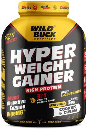 WILD BUCK Hyper Weight Gainer With Protein,Glutamine,Minerals & Enzymes For Massive Gain Weight Gainers/Mass Gainers