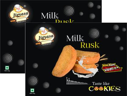 Jigyasa UJJAINI BUTTER RUSK (250gm+250gm Pack of 2) Crispy Crunchy, Taste like Cookies flavored Milk Rusk