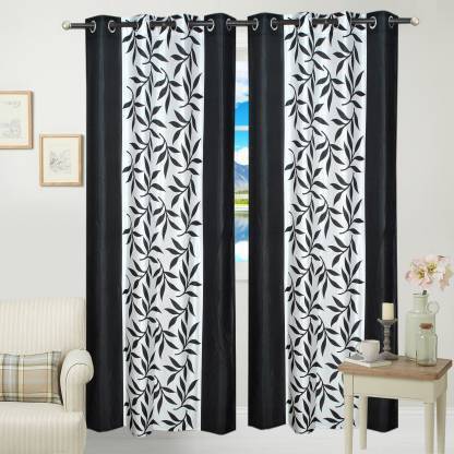 Parde Hi Parde 213.36 cm (7 ft) Door Polyester Room Darkening Curtain (Pack Of 2)