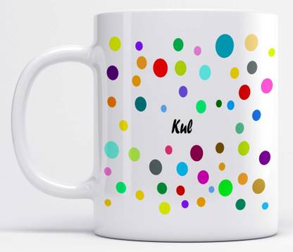 LOFOFY Name Kul Polka Dot Printed Ceramic Coffee Mug