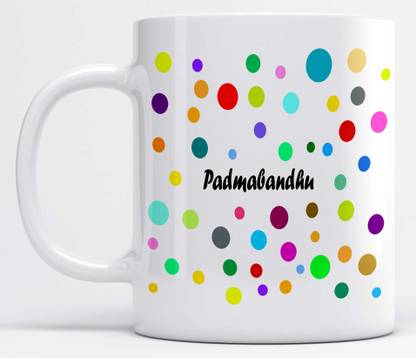LOFOFY Name Padmabandhu Polka Dot Printed Ceramic Coffee Mug