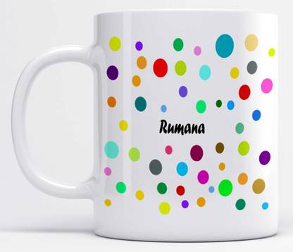 LOFOFY Name Rumana Polka Dot Printed Ceramic Coffee Mug