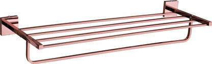 TRIONE Brass Towel Rack Suitable For Bathroom Rose Gold Finished 24 inch Wall Shelf Rose Gold Towel Holder