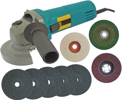 DUMDAAR Angle Grinder Machine with 5pc Cutting 1pc(Felt, Flap and Grinding wheel) Angle Grinder