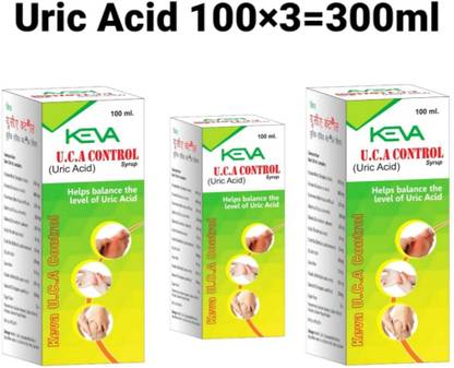 KEVA Pure & Primium_ Uric Acid || Control Syrup [3x100ml=300 ml] ( Pack Of -3)