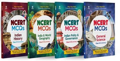 Combo Set of NCERT MCQs Indian Polity & Governance ,Indian History , India & World Geography & General Science Class 6-12 (Old+New) for UPSC , State PSC and Other Competitive Exams (Set of 4 Books)