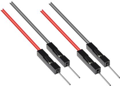 e4u Quality 1 Pin Jumper Wires Male To Male 12” Long Red + Black – 10 Pairs Interconnect Electronic Hobby Kit