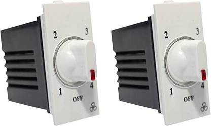 Hiru MODULAR FAN REGULATOR - 3 PCS 4 STEP FAN REGULATOR for Home & Office Step-Type Button Regulator