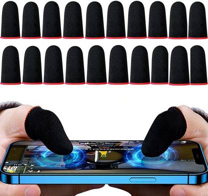 utkrist Gaming Finger Sleeves 20 Pcs for Mobile Game Set Anti-Sweat Finger Sleeve