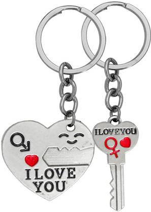 M Men Style I love You Heart Key Set Of 2 Keychain Keyring To Friends Key Chain