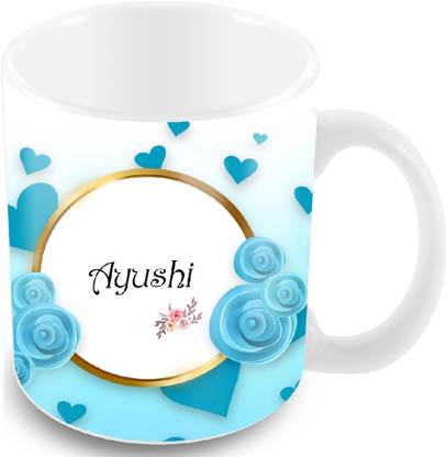 Tuelip Printed Design of Name "Ayushi" Ceramic Coffee Mug