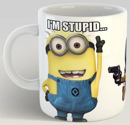 JUNKY MUG I AM WITH STUPID Minions Character Printed Ceramic Coffee Mug