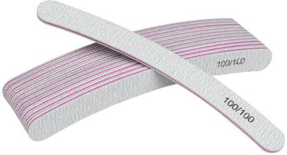 Shills Professional 10PCS 100/100 Nail Files, Professional Nail File Set, Curved Fingernail files