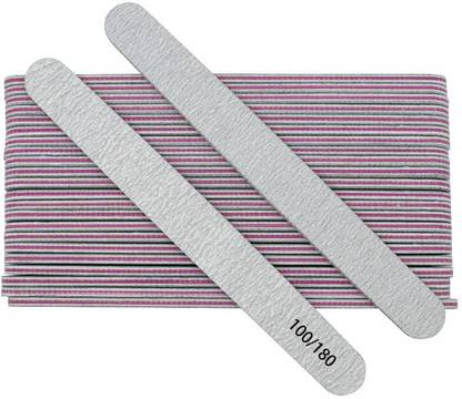 Shills Professional 25PCS Nail Files, Professional Nail 100/180 File Set, Straight Fingernail files
