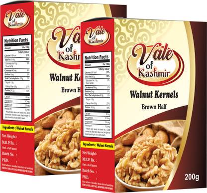 vale of kashmir Walnut Kernels Brown Half | Vacuum Pack | Kashmiri Walnuts Without Shell Walnuts