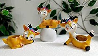 GW Creations Resin Deer Succulent Planter Pots Flower Pot Creative Animal Plant Container Set