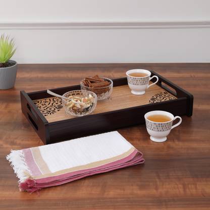 Hometown Reversible Dark Wenge Engineered Wood Tray Medium in Multi Colour Tray