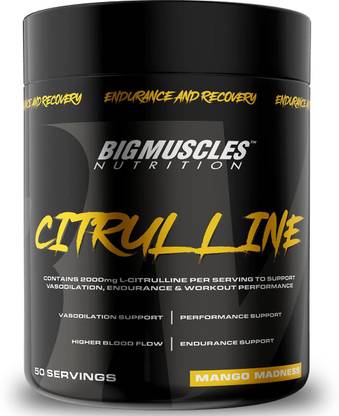BIGMUSCLES NUTRITION Citrulline Malate [50 Servings] Pre Workout Enhance Muscle Pumps EAA (Essential Amino Acids)