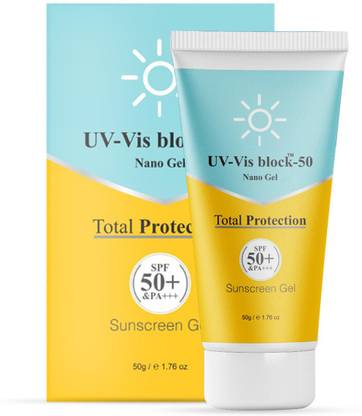 UV VIS Block Sunscreen - SPF 50 PA+++ SPF-50 | 50gm. | Ultra protection against Pollution, UVA, UVB and Blue light.